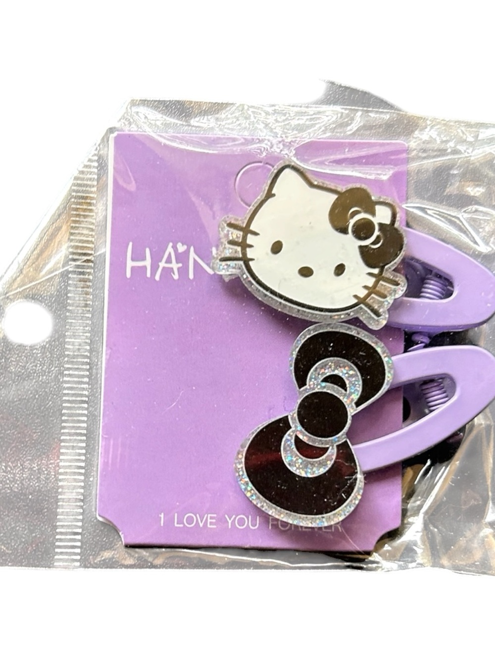 4/$20 Hello Kitty Purple Bow Hair Clips